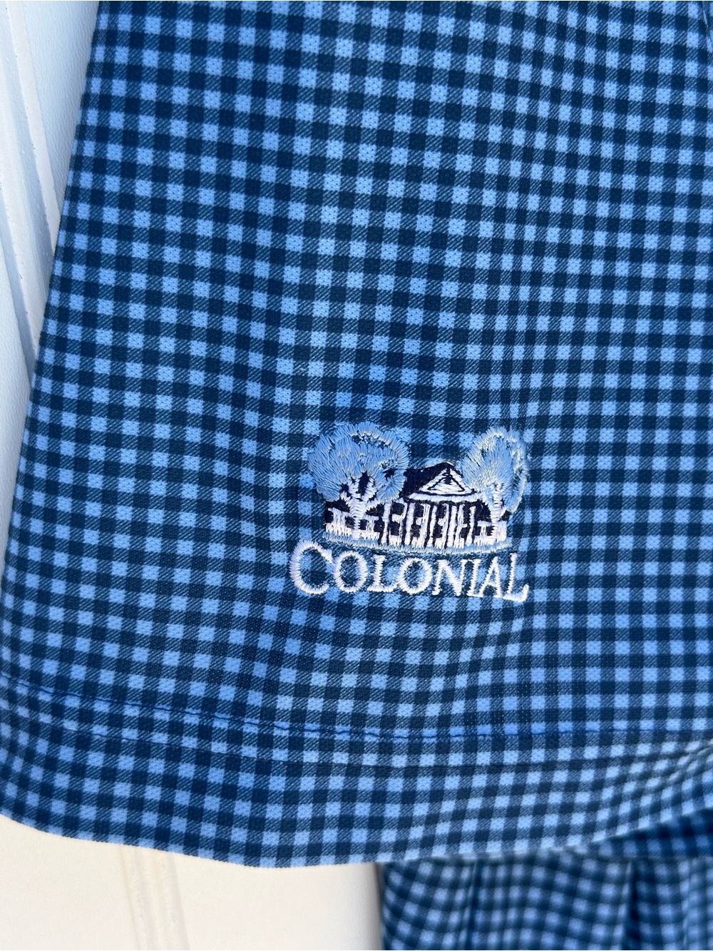 Peter Millar Summer Comfort Golf Shirt, Men’s Polo Shirt, Blue Gingham